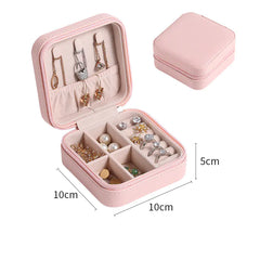 Portable Single-Layer PU Leather Jewelry Storage Box