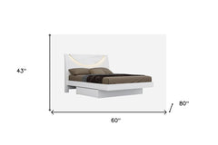 White Solid Wood Queen Bed Frame