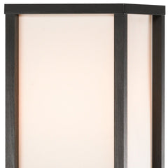 72" Black And Off White Column Floor Lamp With Off White Fabric Rectangular Shade