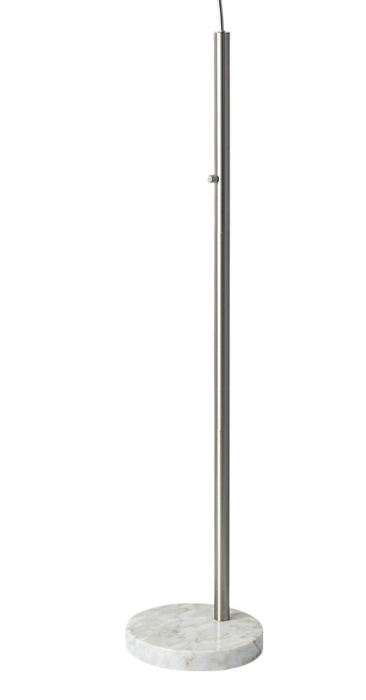 74" Brass Metal Arc Floor Lamp With Off White Linen Drum Shade