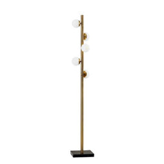 65" Brass LED With White Glass Shade