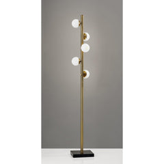 65" Brass LED With White Glass Shade