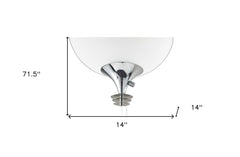 72" Silver With White Glass Shade