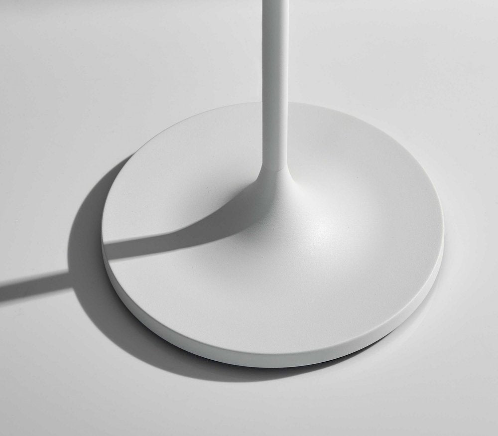60" White Floor Lamp With White Fabric Drum Shade