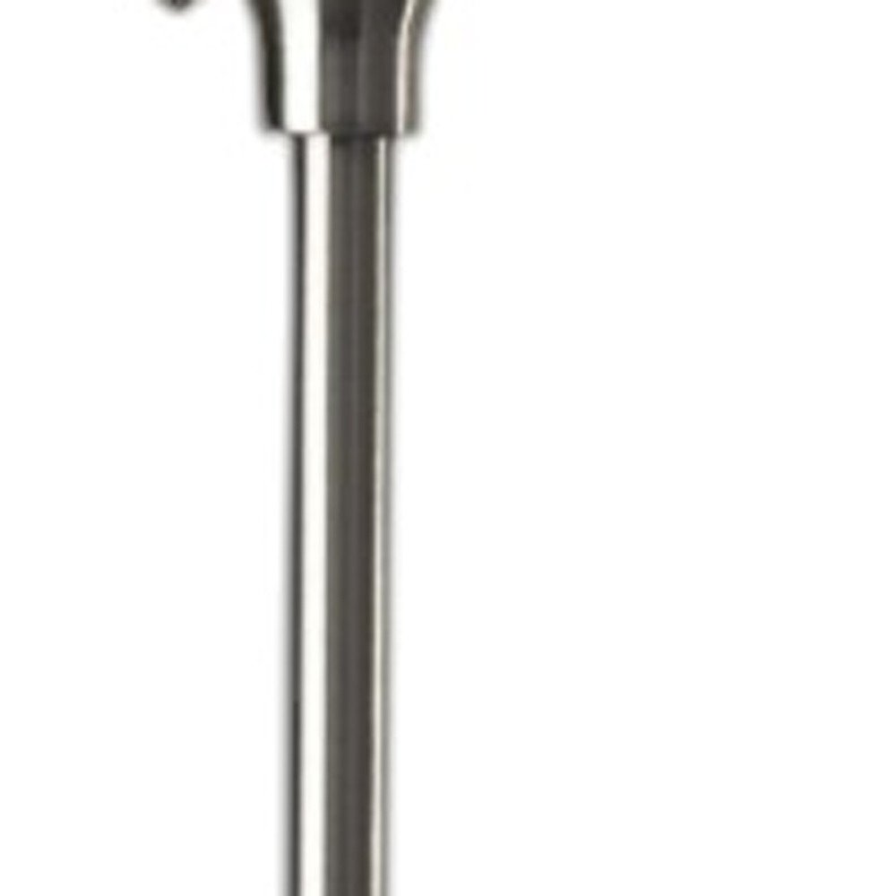 71" Silver Metal Torchiere Floor Lamp With White Bowl Shade