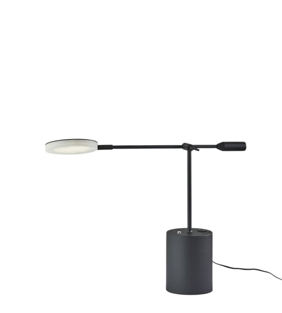 64" Black Metal LED Light Changing Swing Arm Floor Lamp