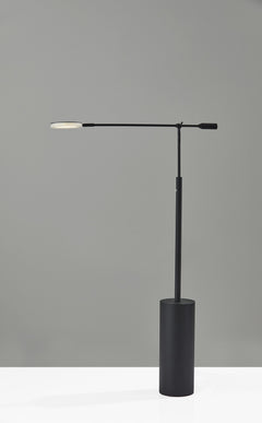 64" Black Metal LED Light Changing Swing Arm Floor Lamp