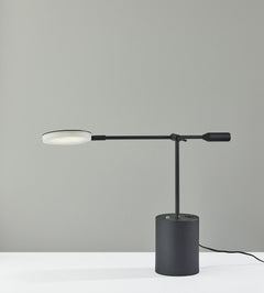 64" Black Metal LED Light Changing Swing Arm Floor Lamp