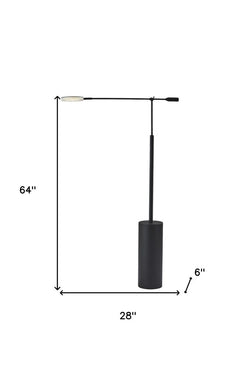 64" Black Metal LED Light Changing Swing Arm Floor Lamp