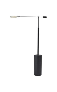 64" Black Metal LED Light Changing Swing Arm Floor Lamp