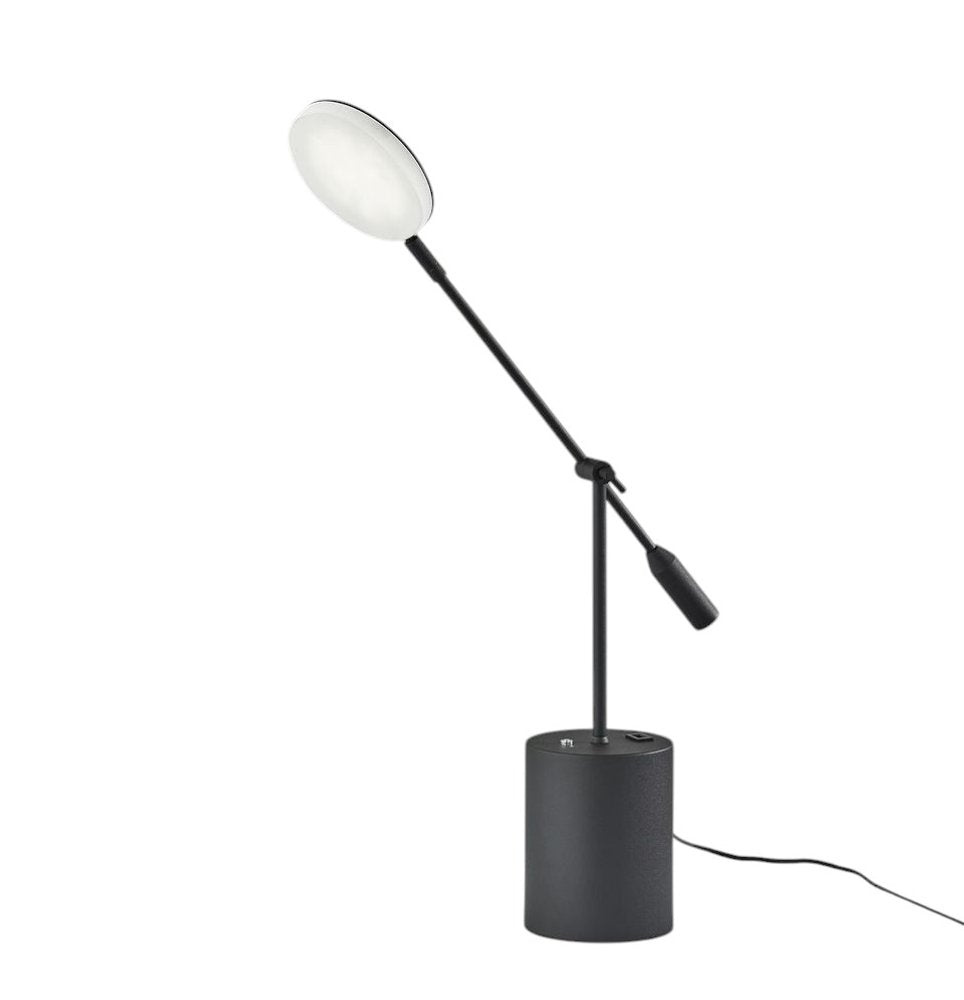64" Black Metal LED Light Changing Swing Arm Floor Lamp