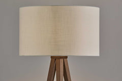 62" Black Tripod Floor Lamp With Black Fabric Drum Shade