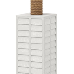 63" White Polyresin Floor Lamp With White Linen Shade