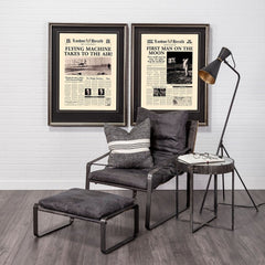 58" Black Metal Tripod Floor Lamp With Black And Gold Metal Cone Shade
