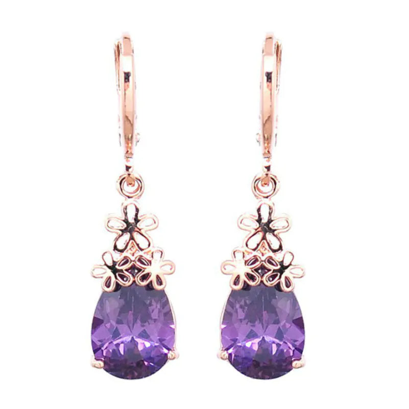 Creative Chinese Knot Water Drop Earrings with Zircon