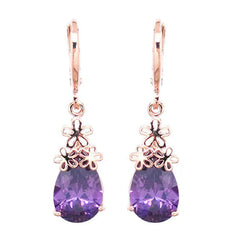 Creative Chinese Knot Water Drop Earrings with Zircon