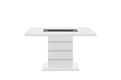 63" White Silver And Black Glass Faux Crystal And Wood Rectangular Bar Table