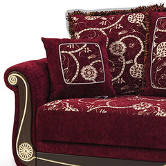 95" Burgundy Chenille Convertible Futon Sleeper Sofa And Toss Pillows With Storage