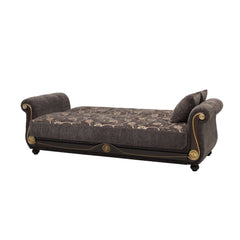 95" Gray Chenille Convertible Futon Sleeper Sofa And Toss Pillows With Storage