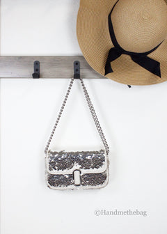 Marc Jacobs The Mini J Marc Shoulder Cream Sequined Bag
