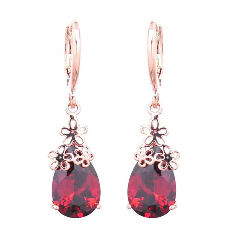 Creative Chinese Knot Water Drop Earrings with Zircon