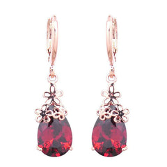 Creative Chinese Knot Water Drop Earrings with Zircon