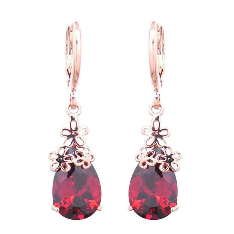 Creative Chinese Knot Water Drop Earrings with Zircon