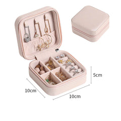 Portable Single-Layer PU Leather Jewelry Storage Box