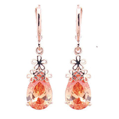 Creative Chinese Knot Water Drop Earrings with Zircon