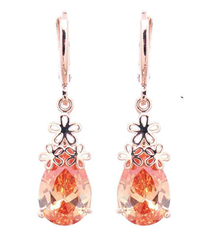 Creative Chinese Knot Water Drop Earrings with Zircon