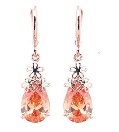 Creative Chinese Knot Water Drop Earrings with Zircon