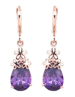 Creative Chinese Knot Water Drop Earrings with Zircon
