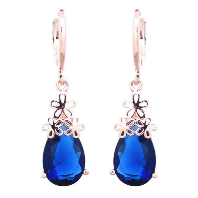 Creative Chinese Knot Water Drop Earrings with Zircon