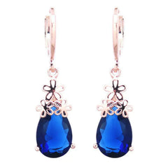 Creative Chinese Knot Water Drop Earrings with Zircon