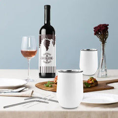 Stainless steel wine tumbler lid detail – spill-resistant secure-fit closure for travel use