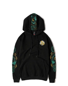 Stylish Embroidered Dragon Hoodie for Men