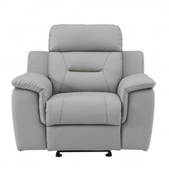41" Grey Fascinating Leather Reclining Chair with plush cushioning and a modern design, perfect for comfort and style.