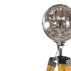 35" Brown Tripod Floor Lamp with Cone featuring a round metallic shade and a sturdy tripod base. Ideal for stylish lighting.