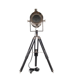 Silver Metal Tripod Floor Lamp With Metal Shade