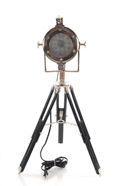 Silver Metal Tripod Floor Lamp With Metal Shade