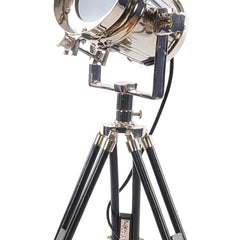 Silver Metal Tripod Floor Lamp With Metal Shade