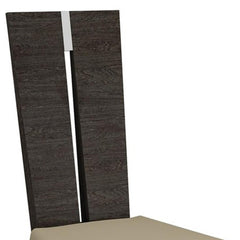 Gray dining set featuring a sleek seven-piece design with six matching chairs, showcasing modern aesthetics and comfort.