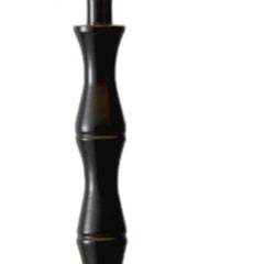 62" brown and black floor lamp featuring a stylish beige burlap shade, perfect for adding elegance to any room.