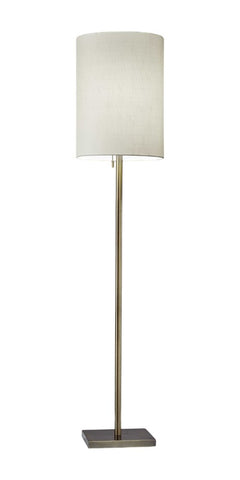 61" Silver Metal Floor Lamp With Fabric Shade