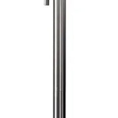 61" Silver Metal Floor Lamp With Fabric Shade