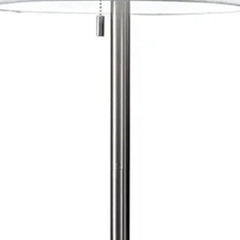61" Silver Metal Floor Lamp With Fabric Shade