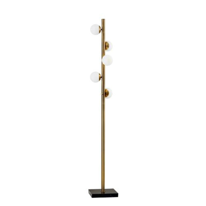 Brass Metal LED With White Glass Shade
