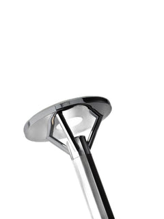 Frosted Glass Shade Uplighting Torchiere In Brushed Steel