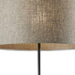 63" Beige And Black Floor Lamp With Beige Fabric Drum Shade