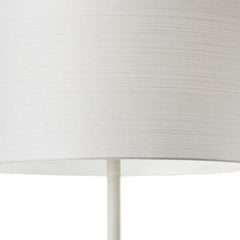 60" White Floor Lamp With White Fabric Drum Shade